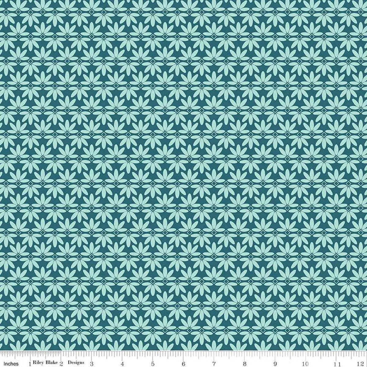 Fabric Riley Blake Colonial Blue Leaves Deco Melody by the Quarter Yard C15145-COLONIAL