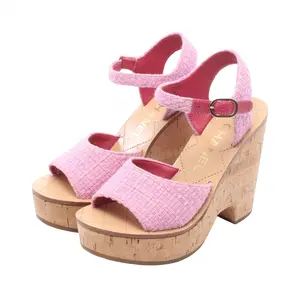 Pre-owned CHANEL Other Small Leather Goods Coco Mark Fabric Wedge Sandals