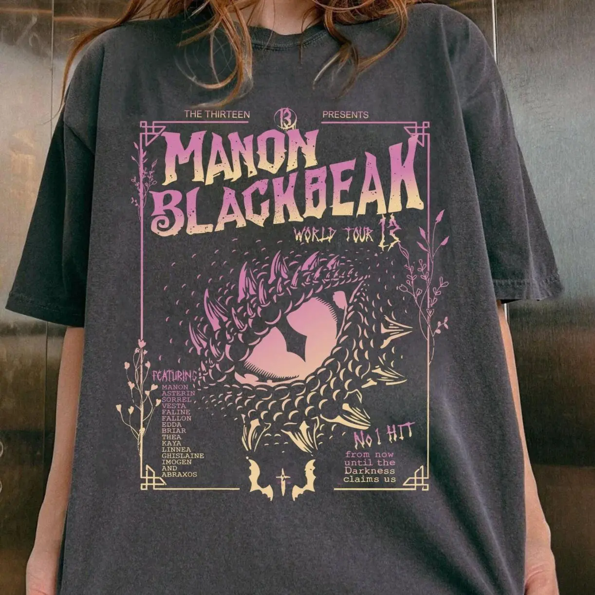 Manon Blackbeak World Tour 13 T-Shirt, Throne Of Glass Shirt, The Thirteen Sweater, Rowan Whitethorn Sarah J Maas Merch, Crescent City Tee, Made to Last, Durable Quality, Clean Lines, Minimalist Look