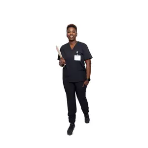 Beverly Hills Uniforms Unisex Medical Workwear Uniforms Set - Cargo Pants, Pocket-Equipped Top
