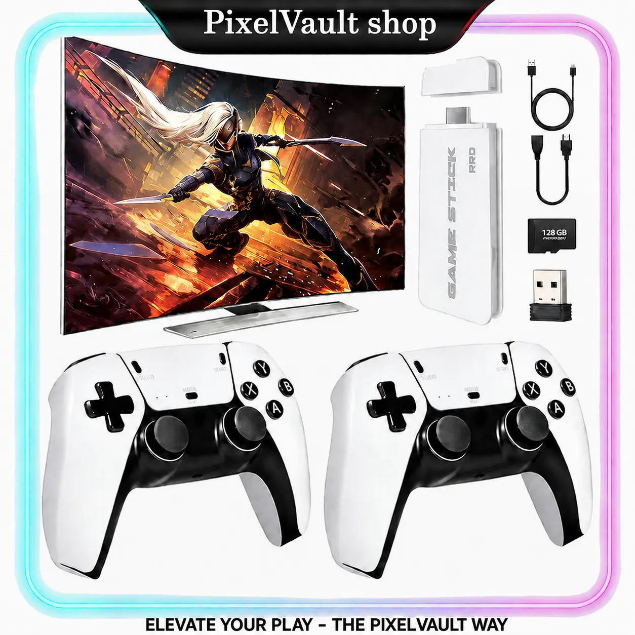 Retro Mass Games Console , 2 Wireless Controllers, HD Output, Built-in Games, Portable Tech Gadget  - Father's Day Gifts, Dad Gift for Adults, Fathers Day Gift Ideas, Men's Stuff