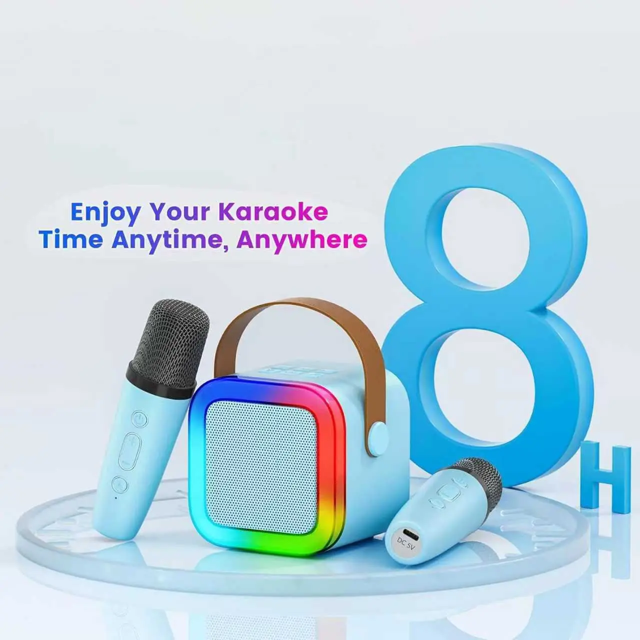 Sammi speaker Mini Karaoke Machine for Kids & Adults Portable Bluetooth Speaker with 2 Wireless Microphones for Christmas Singing Karaoke Toy Gift for Girls Boys Ages 4-12+ Years Old Birthday & Funny Gifts