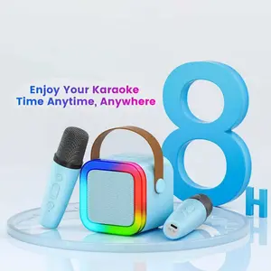 Sammi speaker Mini Karaoke Machine for Kids & Adults Portable Bluetooth Speaker with 2 Wireless Microphones for Christmas Singing Karaoke Toy Gift for Girls Boys Ages 4-12+ Years Old Birthday & Funny Gifts