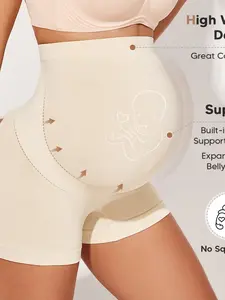 Pregnant Women High-Waist Support Shorts, Four-Directional Stretchable Belly Support, Comfortable Non-Restrictive Pregnancy Underwear