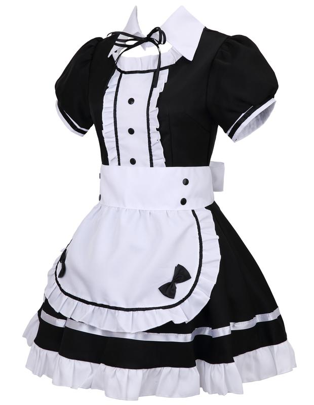 Women's Cosplay French Apron Maid Fancy Dress Costume