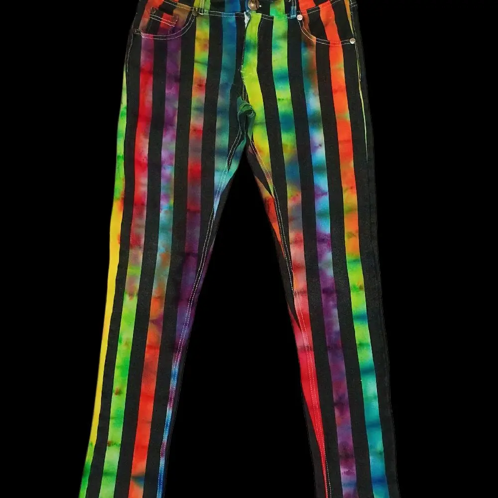 Rainbow Striped Tie Dye Pants