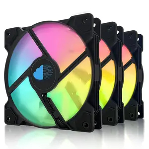 120mm ARGB Fans 4PIN PWM Computer Case Cooler Up to 1600 RPM CPU Quiet Hydraulic Bearing Gaming PC Fans 3 Pack Ventiladores PC for Computer Case & Radiator