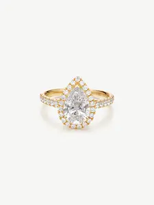 "Timeless Accord" IGI Certified 2 to 3 Carat Pear Cut Lab Grown Diamond Engagement Ring for Women Anniversary Promise Wedding Ring in 14K Solid Gold/PT950