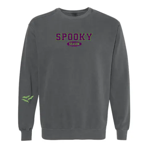 Varsity Spooky Season Sweatshirt, Halloween Sweatshirt, Spooky Season Sweatshirt, Halloween Crewneck, embroidered sweatshirt