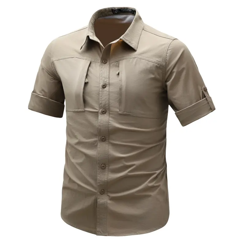 Khaki 118 sleeves can be rolled up with