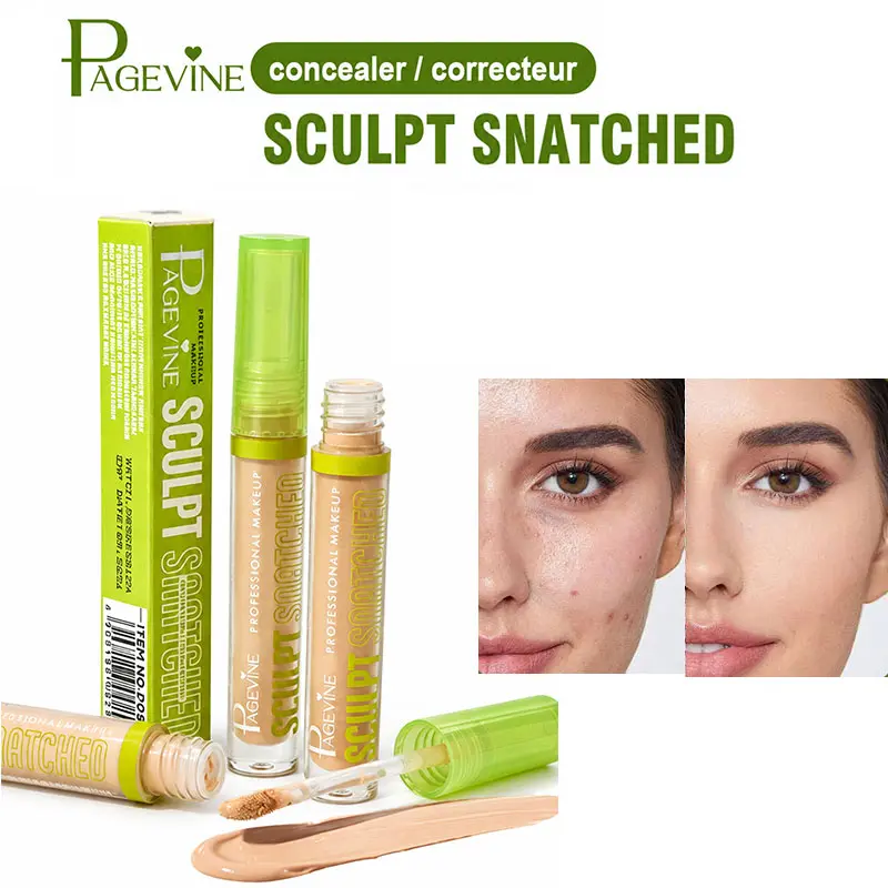 Liquid Concealer with Slim Angled Brush, Lightweight Buildable Face Makeup for Under Eye Dark Circles, Blemishes and Redness, Smooth Blendable Coverage for Brightening, Contouring and Everyday Natural Matte Looks