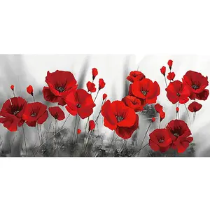 1pc DIY Paint by Number Kit Poppy Frameless Canvas Wall Art Gift Idea 80x40cm