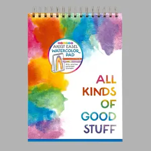 Artist Easel Watercolor Pad - All Kinds of Good Stuff - Colorful Watercolor Design - 30 Sheets Included