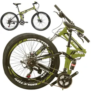 26 Inch Folding Bike, 21 Speed Full Suspension Mountain Bike for Adults/men/women bicycle Double Disc Brakes Heavy Duty Double Disc Brakes Gcc Standards Disc Brakes