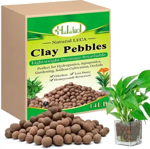 14 LB  Clay Pebbles 4mm-16mm Leca for    Hydroton Clay Pebbles for Hydroponic Growing Gardening Orchids Drainage Decoration Aquaponics