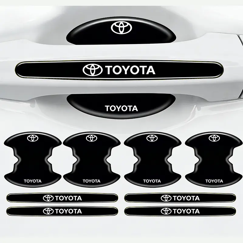 For Toyota 8Pcs Door Handle Cup Anti-Scratch Stickers, Car Door Bowl Paint Guard Protective Film, Waterproof Self-Adhesive Exterior Decor Sticker