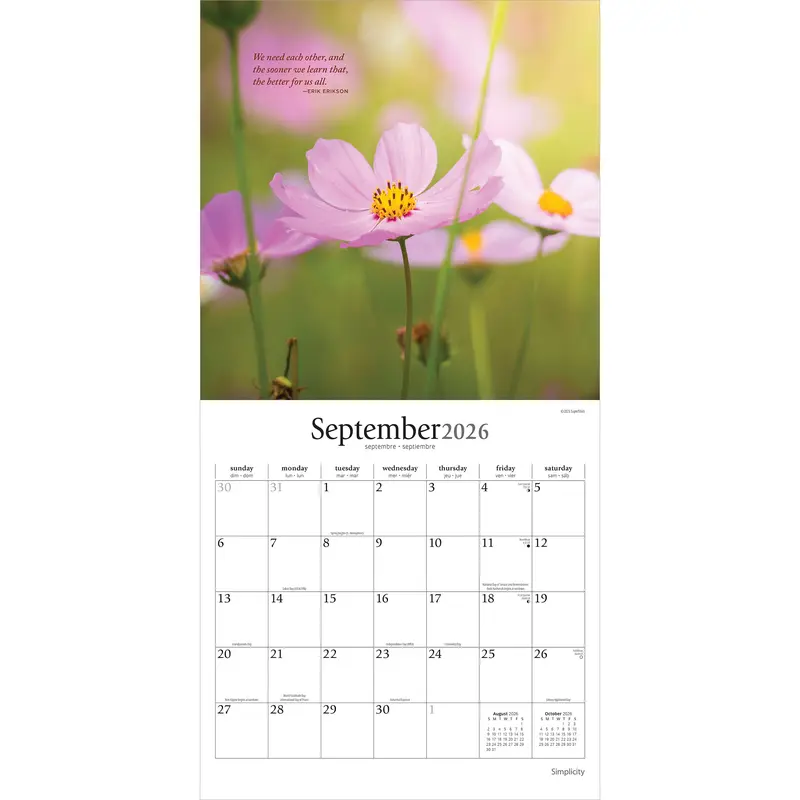 Simplicity | 2026 12 x 24 Inch (Hanging) Monthly Square Wall Calendar | Plastic-Free | Brush Dance | Inspiration Photography 3