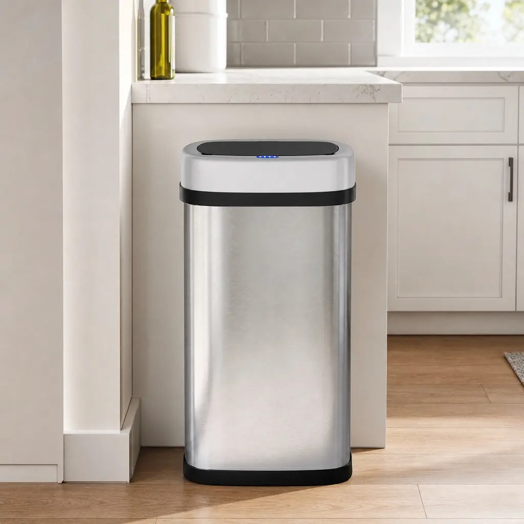 MAMIZO Multi-Size Stainless Steel Automatic Touchless Trash Can (13.2/15.6/18.5Gallon | 50/60/70L) for Home Users, Motion Sensor - Wave & Touch Open, Soft-Close Lid, Suitable for Kitchen, Cleaning, Room, Laundry | TikTok Shop Summer Sale, Home Decor