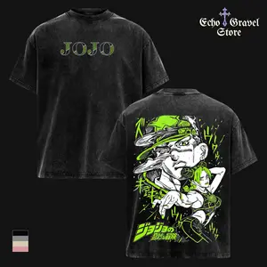 Jolyne Cujoh JoJo’s Bizarre Adventure T-Shirt, Stone Ocean Anime Graphic Tee, Vintage Washed Oversized Manga Streetwear Gym Shirt, Stand String Design, Heavy Cotton Unisex Fan Gift Outfit