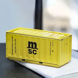 Mini Cargo Container Model Display Piece, Compact Desktop Storage Box for Office Supplies, Perfect Home and Office Decoration