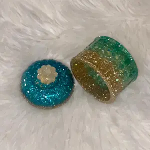 Aqua/Gold Diamond Dust Pretty Little Stash Spot