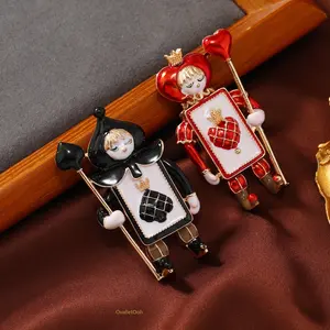 2026 New Retro Heart Spade Soldier Brooch, Christmas Series Alloy Jewelry, Cute Creative Trendy Corsage Pin