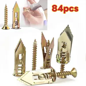 42-Piece Hardware Tool Set, Drywall Anchors & Screws Kit, Self-Drilling Hollow Bolts for TV, Bicycles, Cabinets, Lights, Curtains DIY Home Improvement Solutions, Home Maintenance Kit