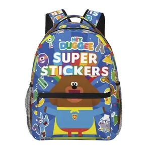 Hey Duggee backpack with large capacity — laptop backpack for daily commuting, business, and hiking; casual cartoon Hey Duggee travel daypack/school bag for kids, women, men, and gift giving