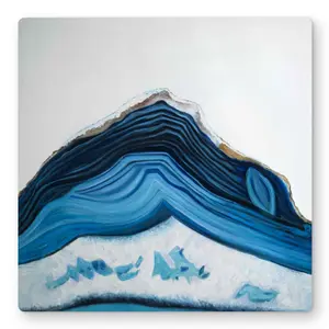 212 MAIN 16x16 in. Lightweight Aluminium Blue Geode Profile Metal Print Wall Art, Eclectic Modern Home Decor, Nature-Inspired Room Accent, Ideal Gift for Living Spaces