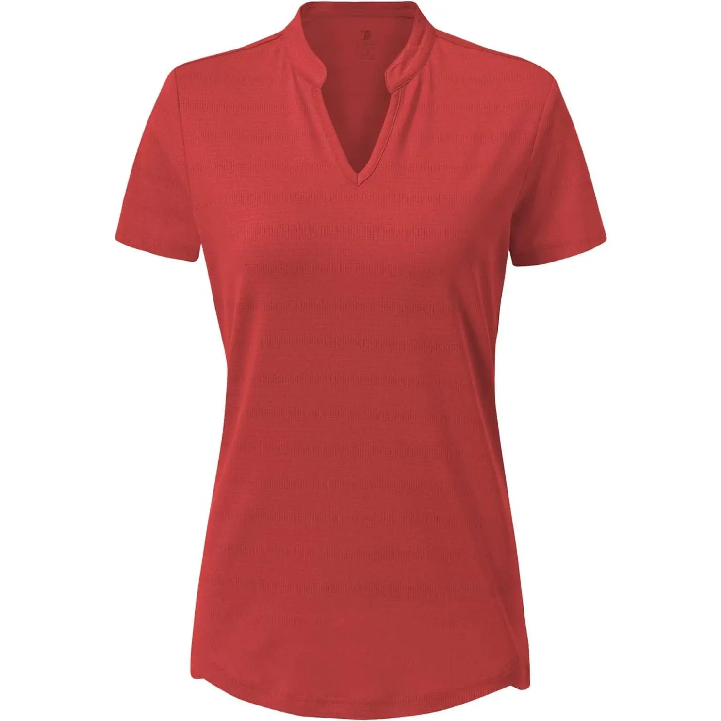Women's Collarless V-Neck Short Sleeve Tops - Lightweight, Quick Dry Polyester Blend Athleisure Wear, Multi-Size Sporty Chic Golf Tennis Shirts, Hiking / Light Outdoor, 7% Elastane, 93% Polyester, Breathable, Baseball & Softball