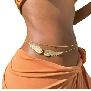 Angel wing belly chain