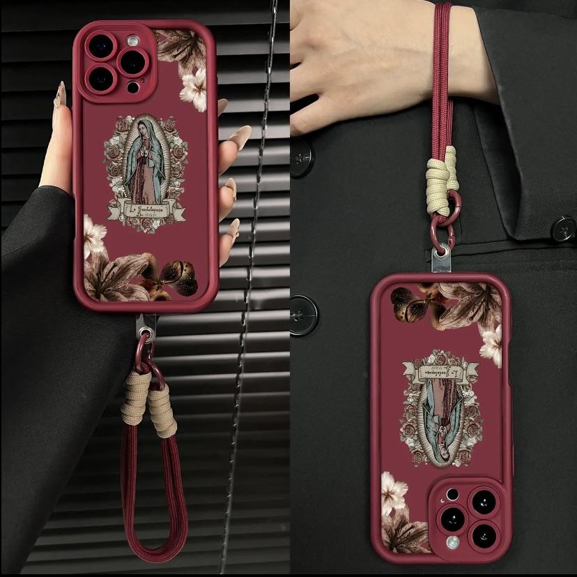 Virgin Mary and Flowers Pattern Phone case foriPhone Samsung 17Pro Max Air 16Plus E 15 14 1312 11 XR XS Galaxy S25 S24 S23 S22 A71 A56 A55A54 A53 A52 Note20 cases, Soft TPU, BumperDrop Protection, Rugged Durable Back Cover,Perfect Gift for Girls.AE7