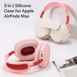 CoBak Silicone Case Cover for AirPods Max Headphones, Anti-Scratch and Waterproof Accessories Includes Earpad Covers/Ear Cups Covers/Headband Cover, Skin Friendly Cover for AirPods Max