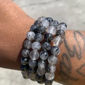 Tourmaline In Quartz Crystal Bracelets