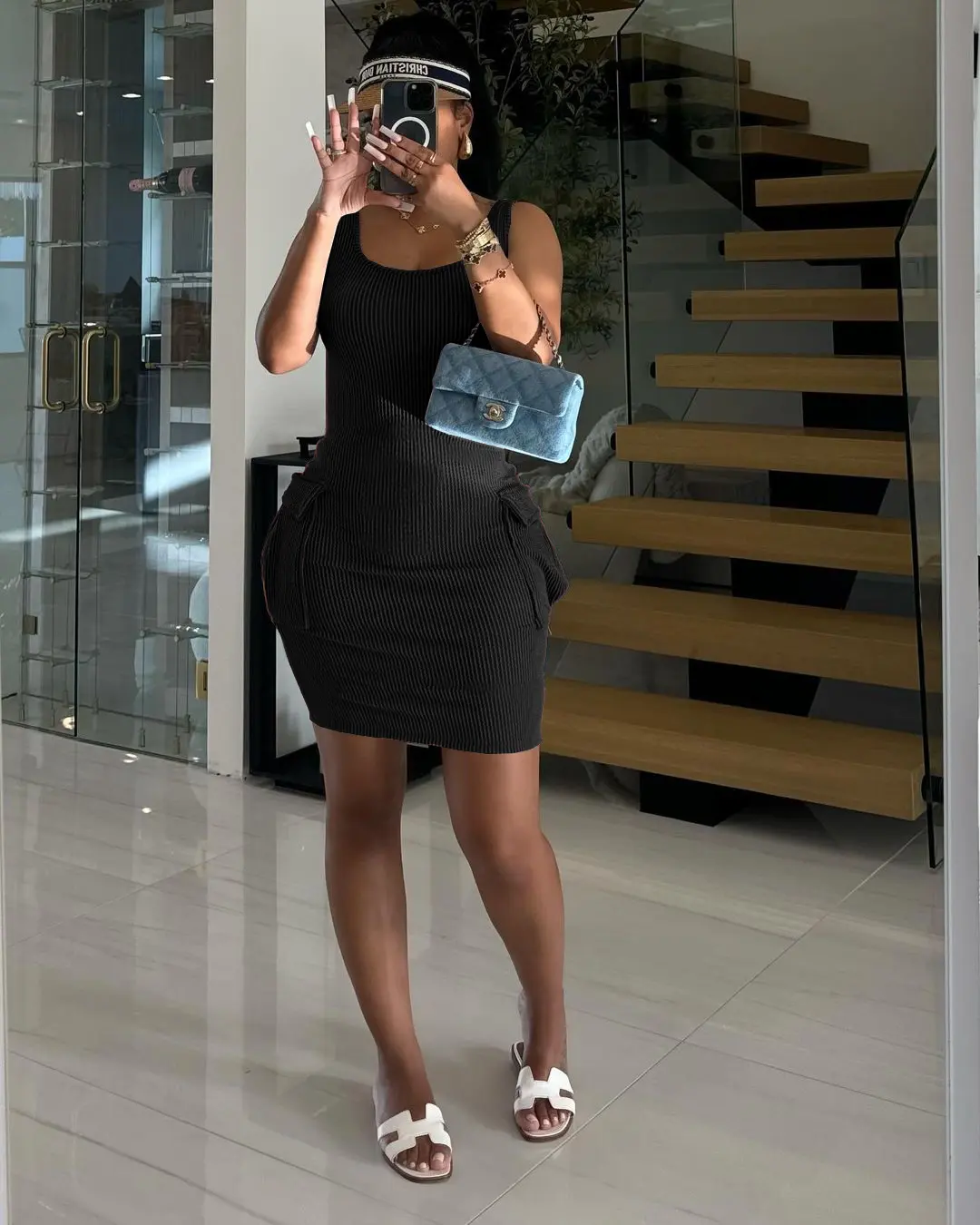 USBOUTIQUE CHIC Women‘s 2026 Spring Long Sleeve Bodycon Dress Stretchy Slim Fit Midi Dress