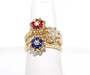 Small Tulip Rings™ - Original Gold-Filled Birthstone Colors