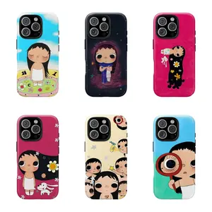6 Styles Dreamy yuyy INS Glittering Big Eyes Comic Girl Phone Case forSuitable for iPhone 17/16/15/14/13/12/11 Pro Max/Plusand Samsung Galaxy S23-25, shock-absorbing, anti-drop protective case, lightweight, new fashion trend design