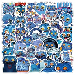 Cheshire Cat Sticker Pack 50PCS Waterproof Vinyl Anime Cat Stickers for Laptop Water Bottle Journal Phone Case Aesthetic Decals TikTok Viral Trending Must Have