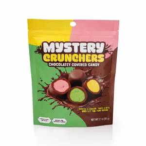 Crunchers Solid Milk Chocolate Candy Bites 2.1 oz – Multi-Color Interior, Manufacturer Packed