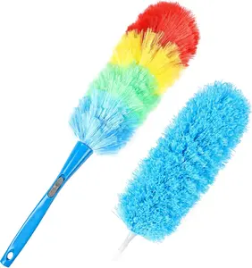Rainbow Static Duster 24inch  Microfiber Electrostatic Dusters with 2 Beandable and Washable Duster  for Cleaning , Office,