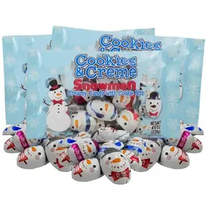Individually Wrapped Cookies and Cream Snowmen, Bite Sized Holiday Desserts, Stocking Stuffers, Party Favors, and More, 4.5 Ounces, 3 Pack