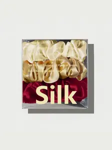 100% 22 Momme Mulberry Silk Scrunchies, Hair Ties, Large Hair-Friendly Elastic Set for Women (3 Luxurious Scrunchies)