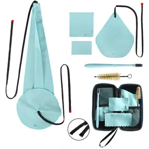 Saxophone Cleaning kit with Case for Alto Tenor Clarinet Flute and other Wind & Woodwind Struments Including Sax Cleaning Cloth(4pcs),Mouthpiece Brush(Light Blue)