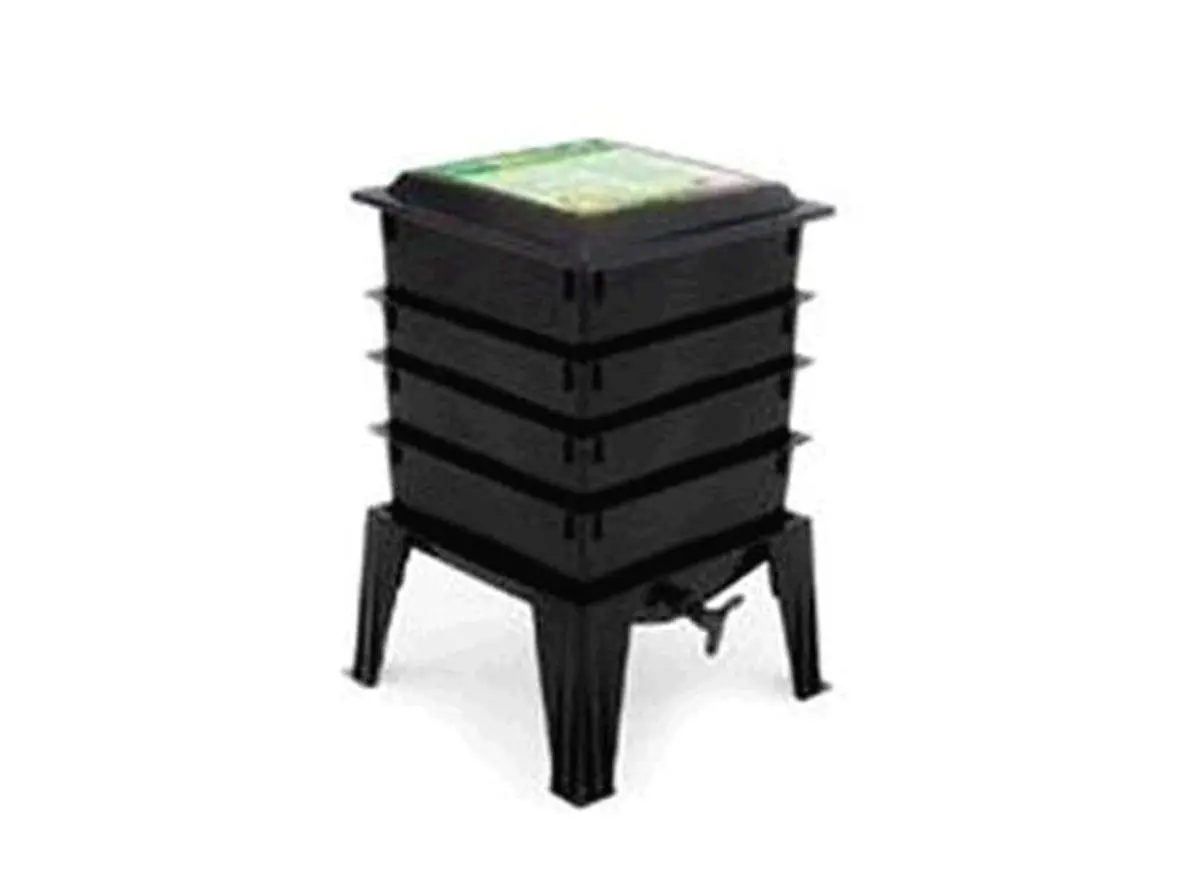 212 MAIN Worm Composter 4-Tray Indoor Kitchen Recycler – Odorless Vermicomposting Bin for Household Food Waste, Expandable System with Easy Setup, Made from Recycled Plastic.