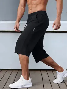 1 piece of men's summer street style casual 9-inch shorts, lightweight and quick drying, drawstring waist design, with two side pockets, comfortable and fashionable shorts, suitable for business negotiations and daily wear.