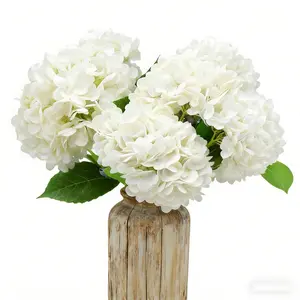 VIKINGS PANDA Large Hydrangea Artificial Flowers 19.3", 6 Pcs Latex Real Touch Faux Hydrangea with Stems, Fake Flowers for Table Centerpieces Arrangements Wedding Bouquets