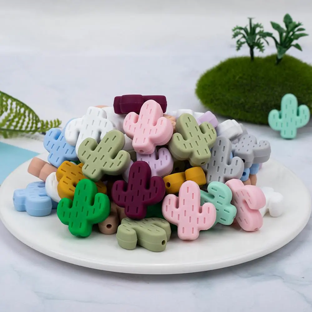 Silicone Cactus Shaped Beads, DIY Beading Supplies, DIY Jewelry Making, Beading Accessories for DIY Keychain, Storage Rope Pendant, Crafts & Sewing Supplies, Home Decor, DIY Mix Beads, Cute Charms, Beads Charms