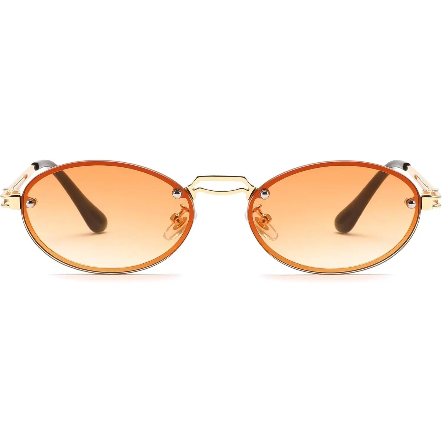 EyeconicFinds Retro Oval Sunglasses for Women Men Trendy Sun Glasses Classic Metal Shades UV400 Protection B0245