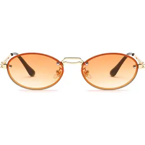 EyeconicFinds Retro Oval Sunglasses for Women Men Trendy Sun Glasses Classic Metal Shades UV400 Protection B0245