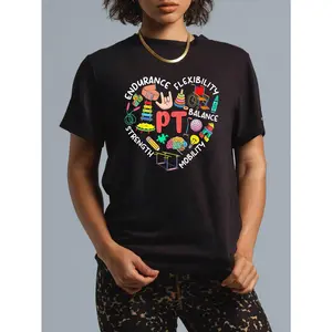 100% Cotton Physical Therapist Pediatric Physical Therapy Heart PT Funny T-Shirt